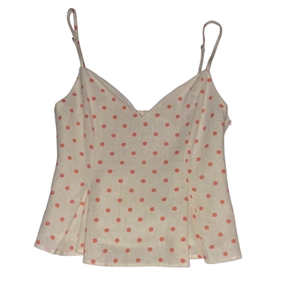 Zara Tops - Women’s Zara Pink & White Polka Dot Tank Blouse Small